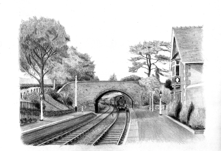 Train approaching Carrog